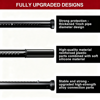 AceMining Sliding Door Security Bar - Black - Construction Details