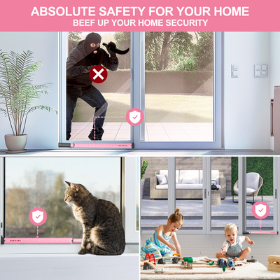AceMining Sliding Door Security Bar - Pink - Home Security Use Scenes