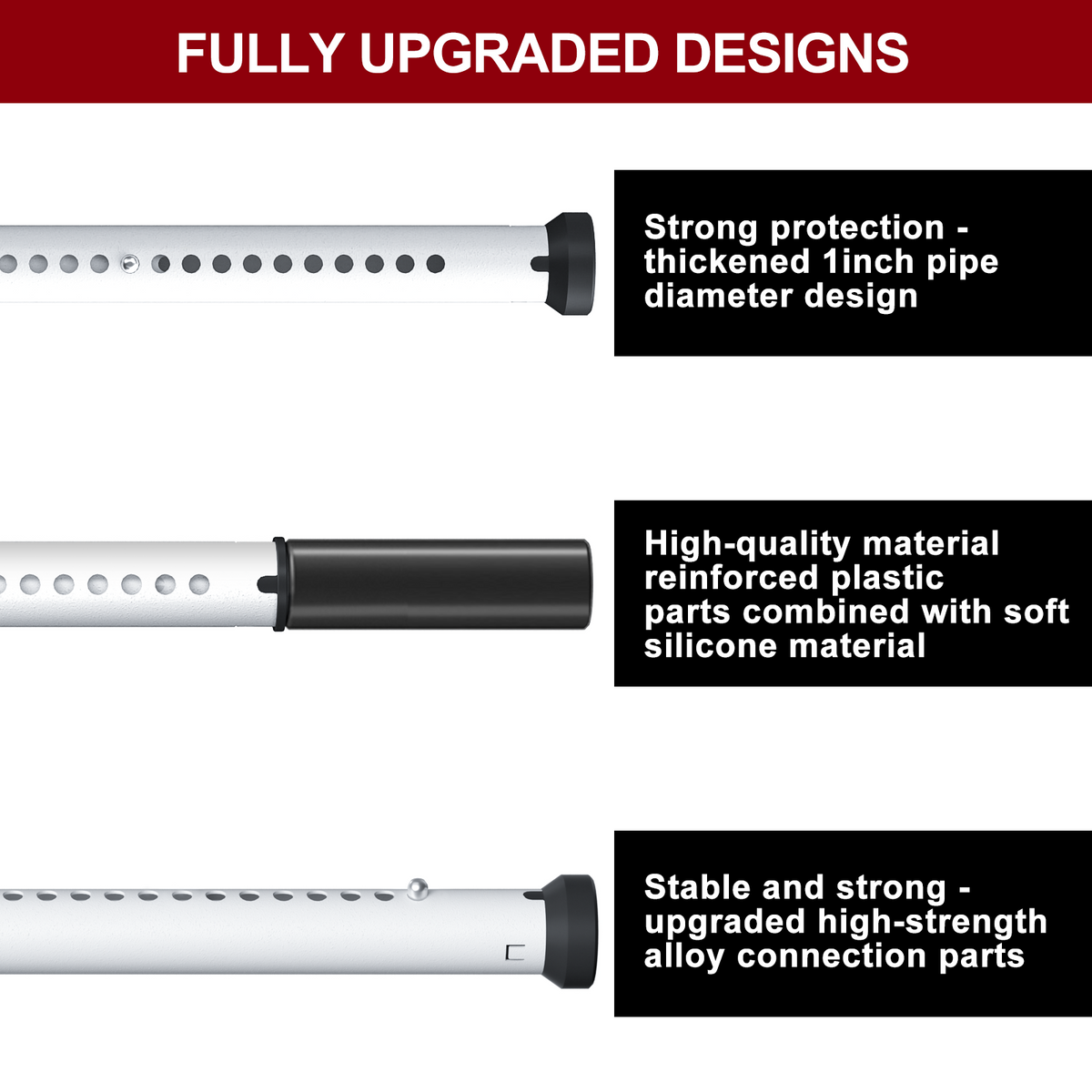 AceMining Sliding Door Security Bar - White - Construction Details
